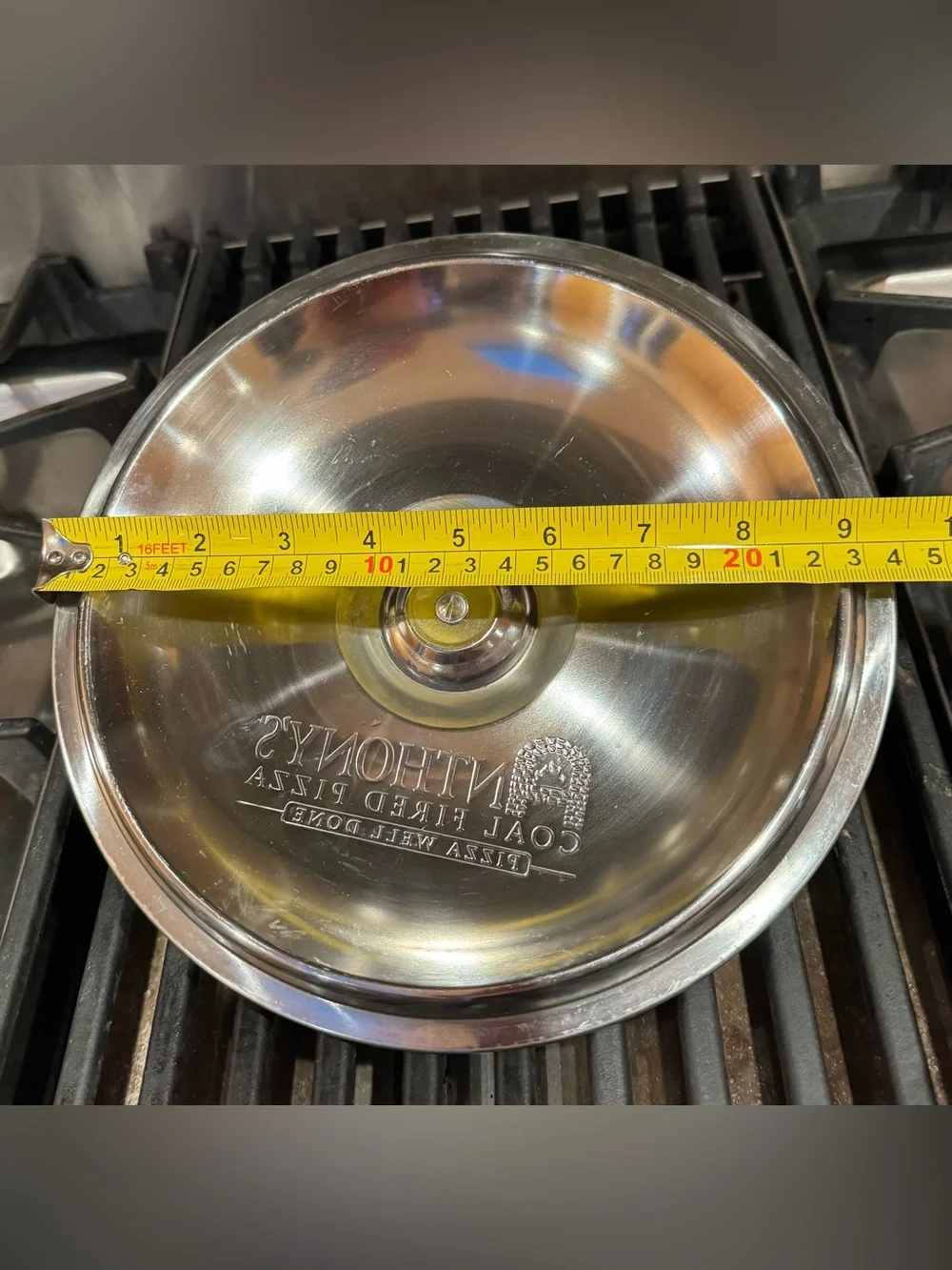 Anthony Coal Fired Pizza: Promo: Stainless Steel Pan 9.5” Lid Only - Silver